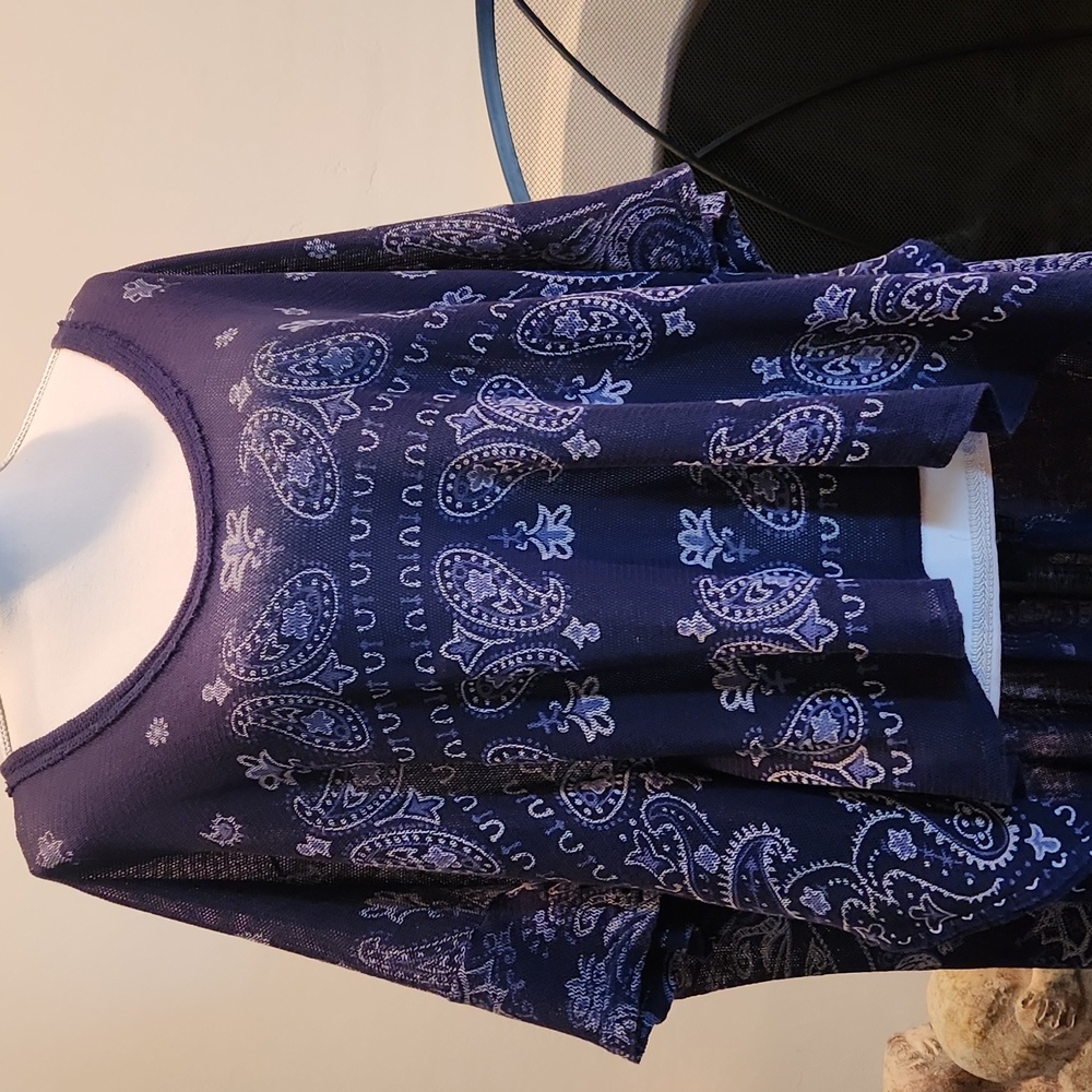 Free People No Matter What Paisley Paisley Cotton Oversized Top | Medium - Picture 8 of 13